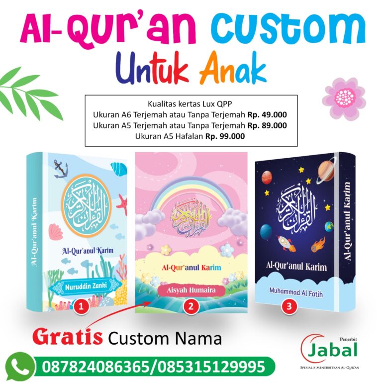 Distributor Qur'an Custom Anak